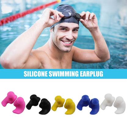 Waterproof Silicone Swim Ear Plugs Ergonomic Swimming Ear Protection Comfortable Reusable Earbuds