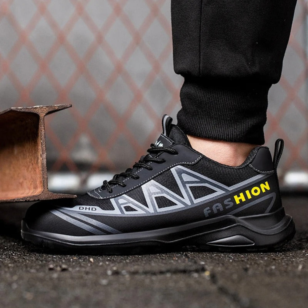 Wide Fit Steel Toe Safety Work Shoes Lace Up Design