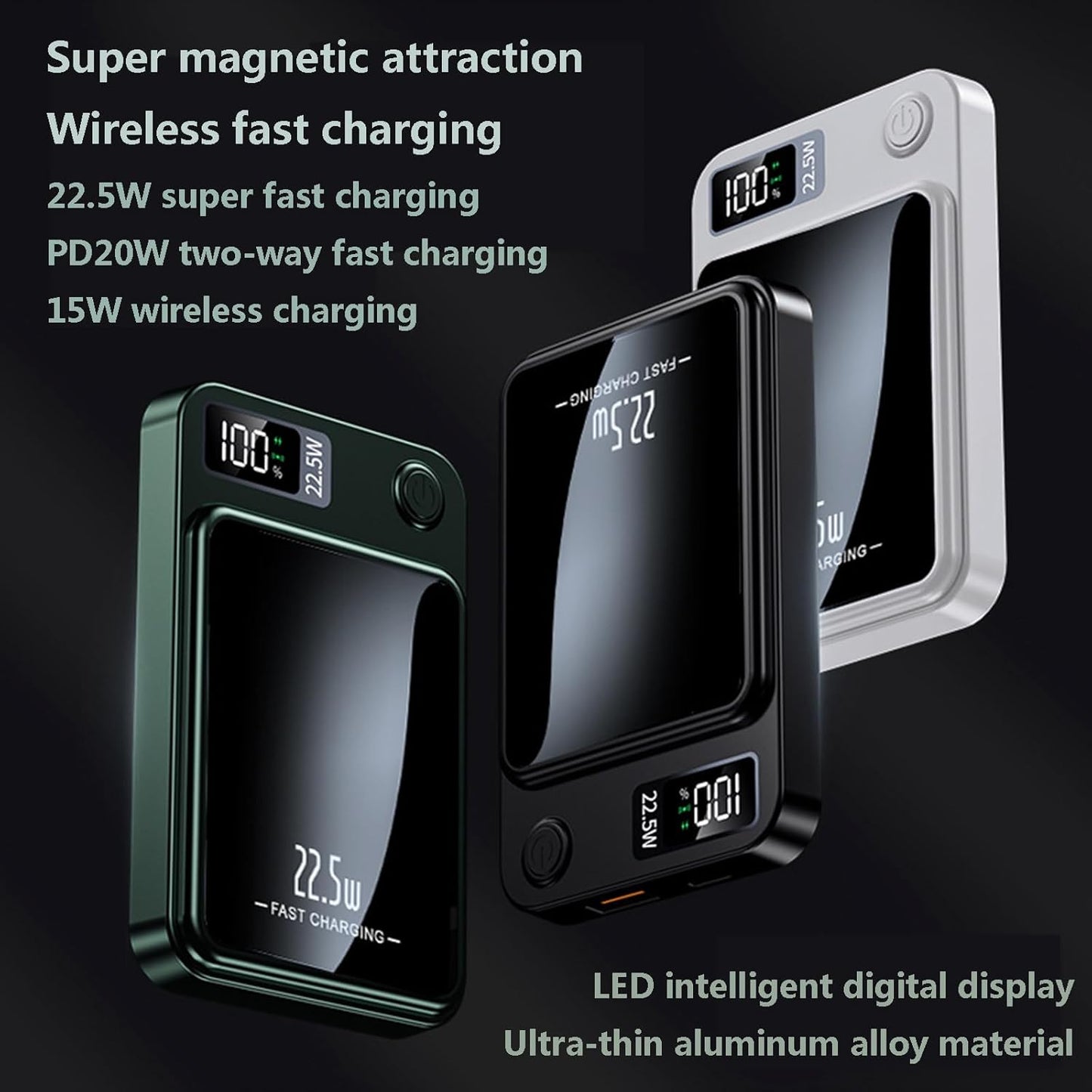 Wireless Magnetic Power Bank Fast Charging Portable Battery Charger