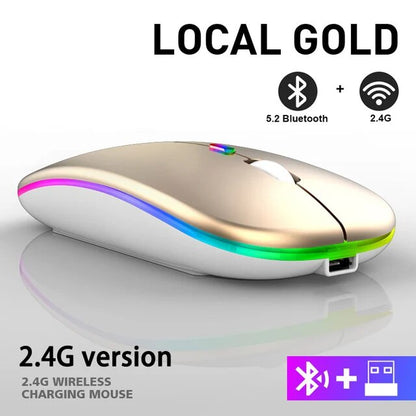 Wireless Rechargeable Mouse LED Bluetooth Computer Mouse