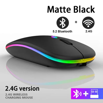 Wireless Rechargeable Mouse LED Bluetooth Computer Mouse