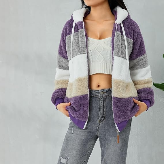 Women's Fluffy Teddy Fleece Jacket Zippered Cozy Vest