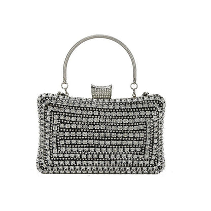 Women's Geometric Pattern Clutch Bag Compact Structured Evening Purse