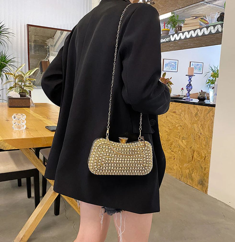 Women's Geometric Pattern Clutch Bag Compact Structured Evening Purse