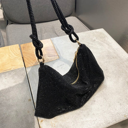 Women's Glitter Crossbody Bag Compact Shoulder Handbag Soft Strap