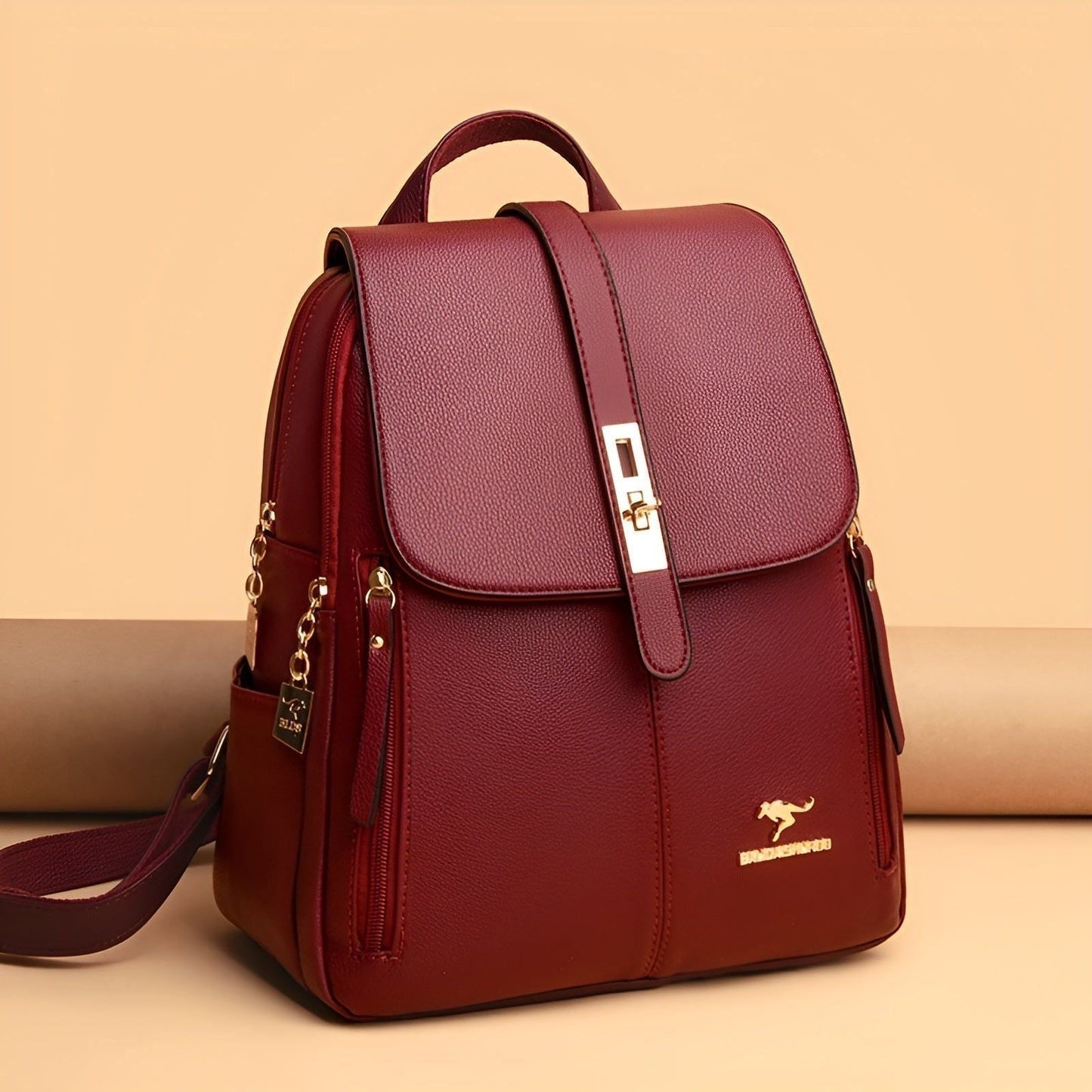 Women's Luxury Leather Backpack Elegant Everyday Office Carry
