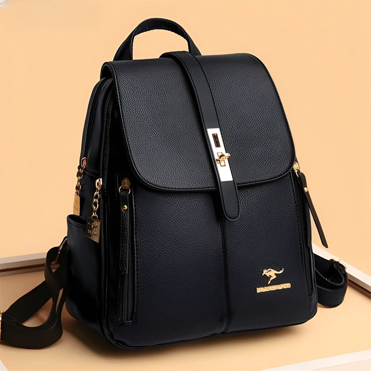 Women's Luxury Leather Backpack Elegant Everyday Office Carry