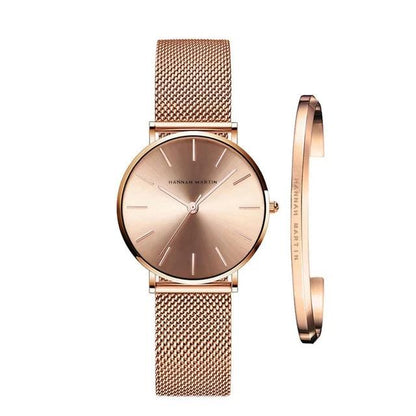 Womens Luxury Watch Stainless Steel Bracelet Set Adjustable Waterproof