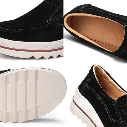 Women's Platform Slip On Shoes Comfortable Casual Loafers