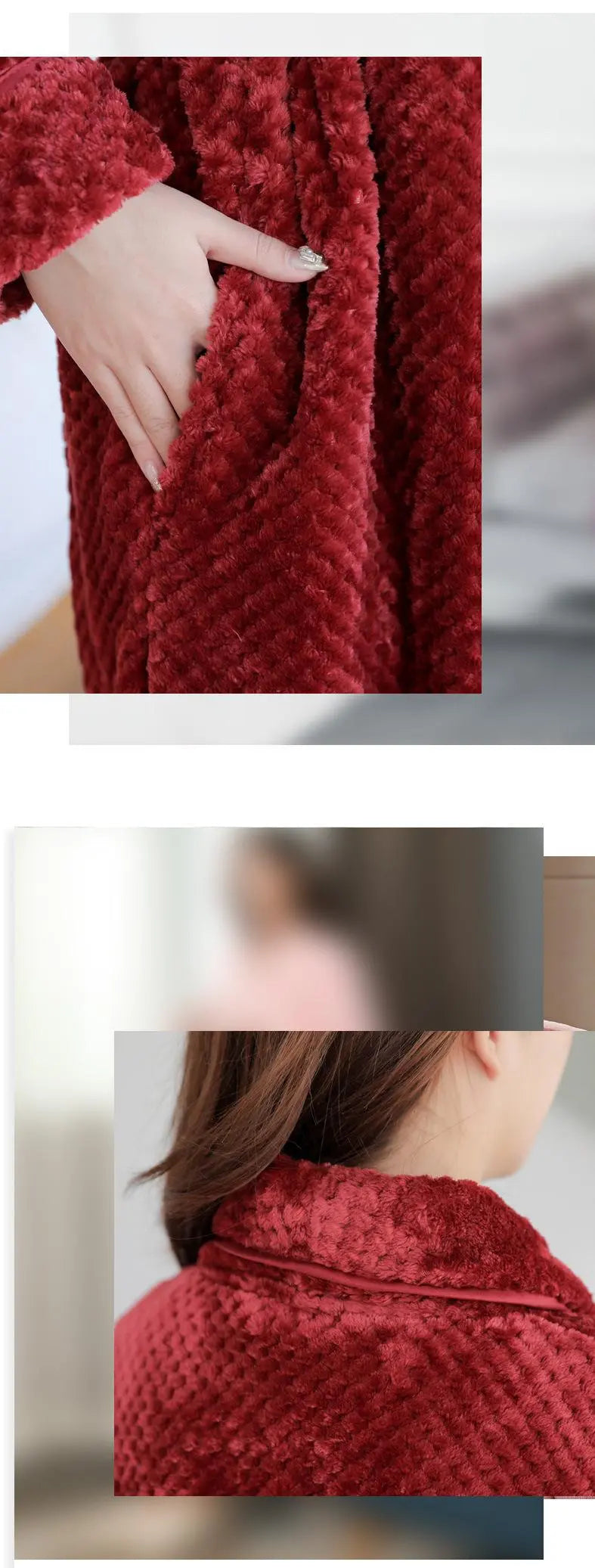 Womens Soft Fleece Bathrobe Luxury Warm Home Loungewear Robe