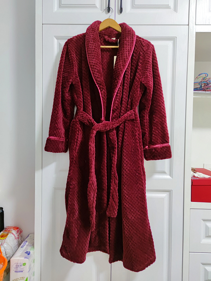 Womens Soft Fleece Bathrobe Luxury Warm Home Loungewear Robe