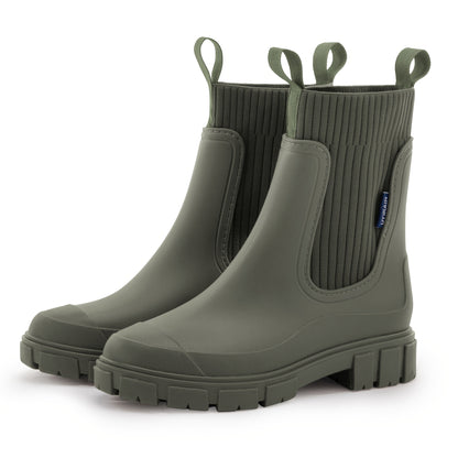 Womens Waterproof Rain Boots Platform Sole Outdoor Rubber Boots