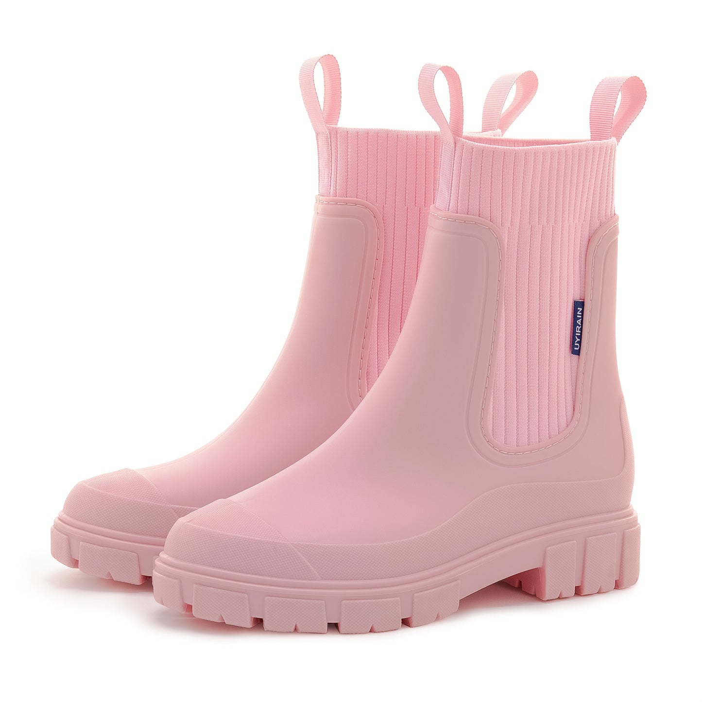 Womens Waterproof Rain Boots Platform Sole Outdoor Rubber Boots