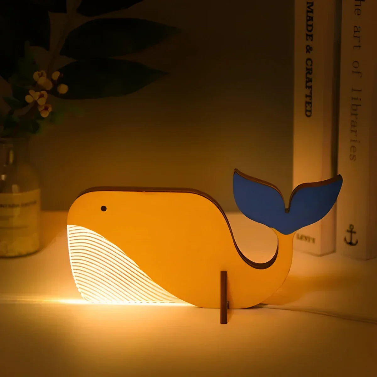 Wooden Animal LED Table Lamp Acrylic USB Night Light Kids Bedroom Decorative Desk Lamp