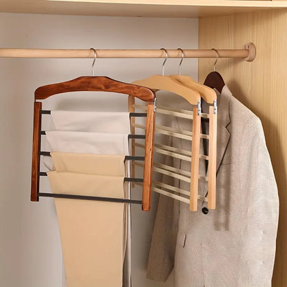 Wooden Multi Layer Clothes Hanger Space Saving Organizer