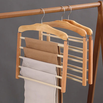 Wooden Multi Layer Clothes Hanger Space Saving Organizer