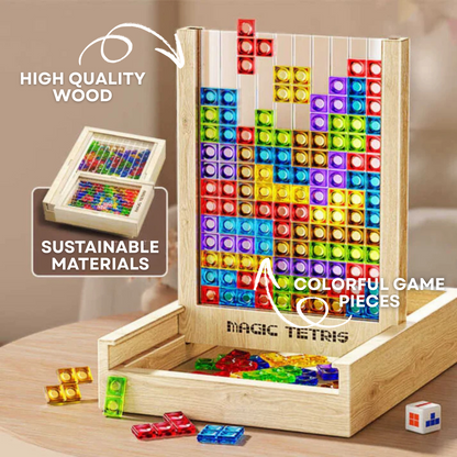 Wooden Tetris Puzzle Board Brain Training Family Game