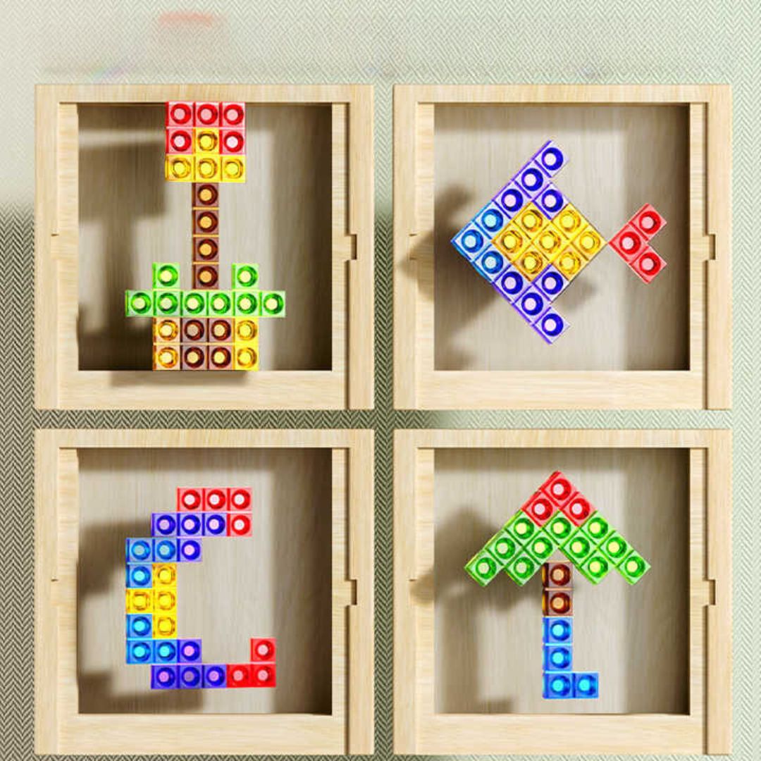 Wooden Tetris Puzzle Board Brain Training Family Game