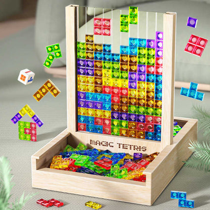 Wooden Tetris Puzzle Board Brain Training Family Game