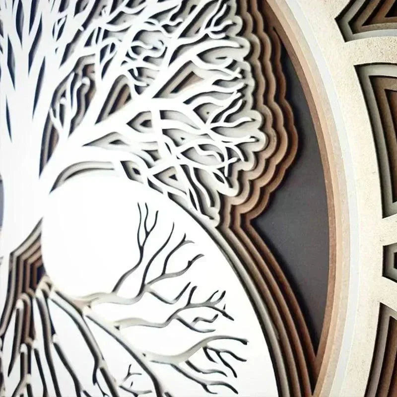 Wooden Tree of Life Mandala Wall Art Spiritual Wooden Home Decor