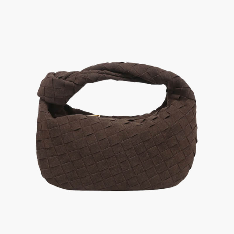 Zyrae – Women's Mini Suede Shoulder Bag with Woven Knot Design