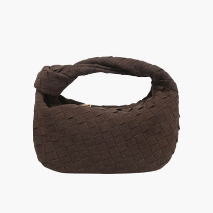 Zyrae – Women's Mini Suede Shoulder Bag with Woven Knot Design