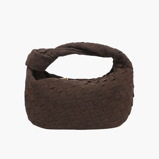 Zyrae – Women's Mini Suede Shoulder Bag with Woven Knot Design
